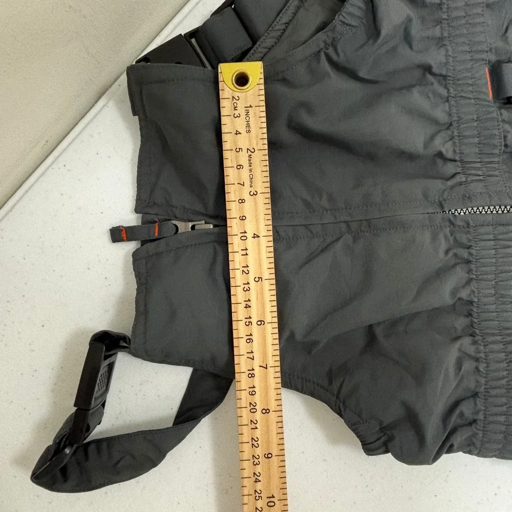 Lands End Kids Gray Squall Insulated Snow Bibs Overalls Size 8 Reinforced Knees